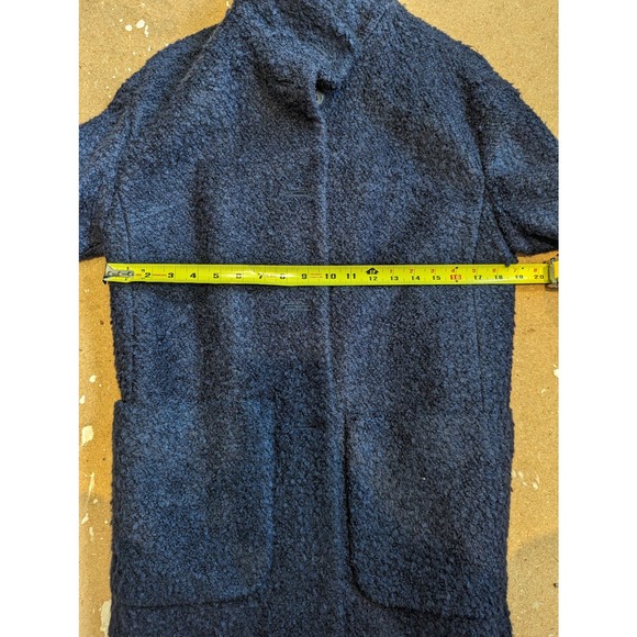 Marks & Spencer Bouclé Textured Teddy Coat Women Navy Blue - Picture 8 of 10